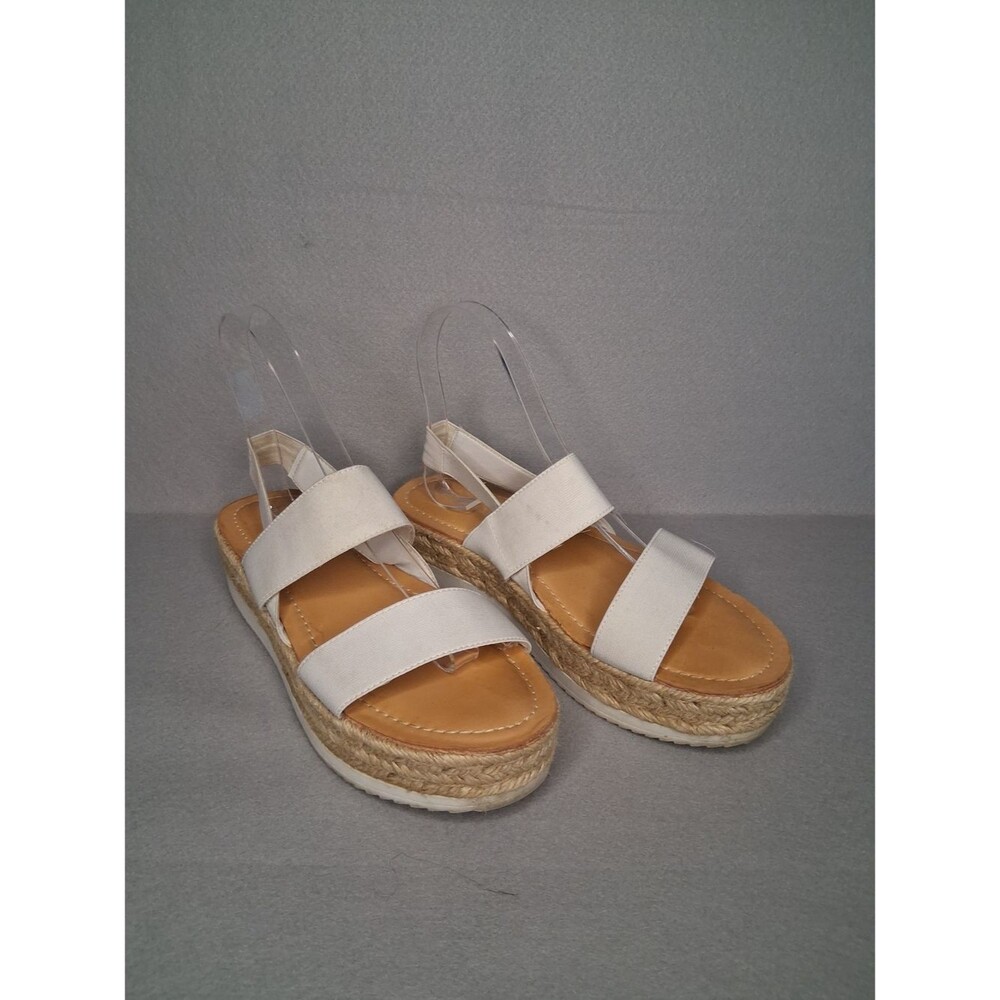 Madden Girl Bowie White Platform Espadrille Sandals Women's Sz 8 Boho Summer